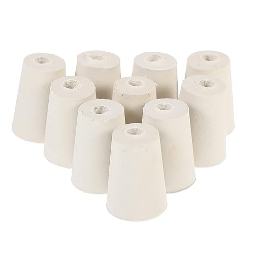 PRETYZOOM Glass Tube Bungs 10pcs Rubber Stoppers Sealing Plugs Conical Flask Plugs Laboratory Supplies Small Double Hole