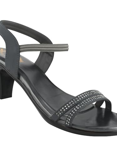 Image of Shoetopia Women's Stylish Heeled Sandals with Strap & Studded Detailing - Comfortable Party & Casual Footwear