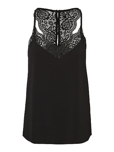 Vero Moda Vmana S/L Lace Top Noos, Top Mujer, Black, M