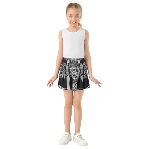 Joisal Elephant Mandala Kids Tennis Skirts Kid Teen Girls' Shorts Athletic Skorts School 4t3