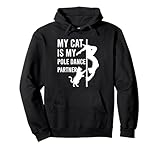 il mio gatto è il mio partner di pole dance - pole dancing fitness dance felpa con cappuccio