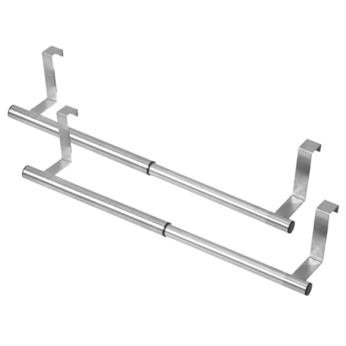 Cabilock 2 pièces Porte-Serviettes INOX Extensible pour Cuisine et Salle de Bain Support Mural sans Perçage Porte Torchons Multifonction Résistant à Humidité Design Moderne Adaptable