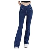 C-089 Dark Royal Blue Ladies Pants Gradient Graphic Long Pants for Women Denim Sport Yoga Western High Cut Butt Lifting Flared Bell Bottom Basic Bootcut Fall Summer Pants 2024 IU S