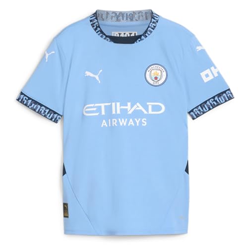 PUMA Kids Boys MCFC Crew Neck Short Sleeve Home Jersey Replica Casual - Blue