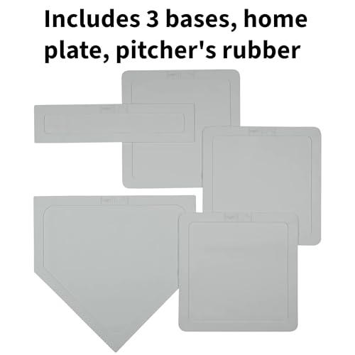 Rawlings | Throw Down Complete Base Set | Includes 3 Bases, Home Plate & Pitcher’s Rubber | Portable Practice Kit