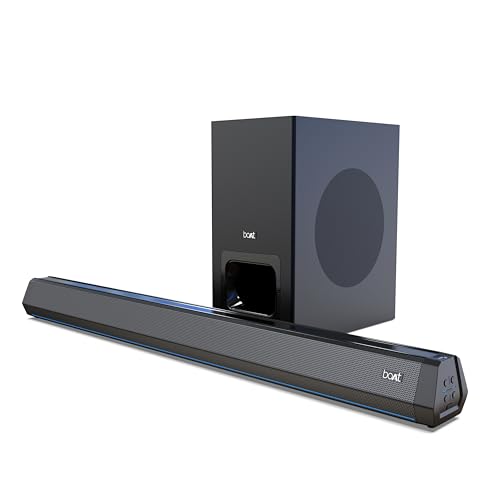 Image of Boat Aavante Bar 2700 Bluetooth Soundbar with 300W RMS, 2.1CH with Wired Subwoofer, Boat Signature Sound, Multi-Compatibility, EQ Modes, Bluetooth v5.3(Midnight Black)