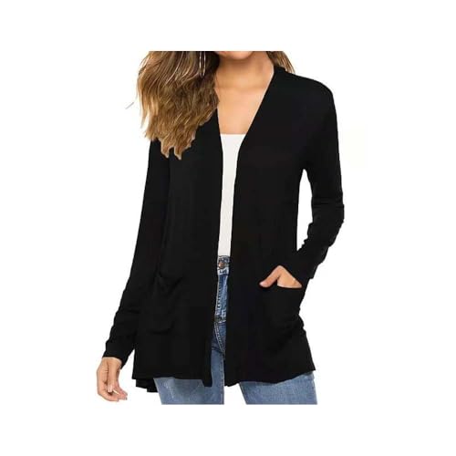 Women's Long Sleeve Lightweight Cardigan Open Front Casual Loose Fit Pockets Soft Knit Warm Coat2