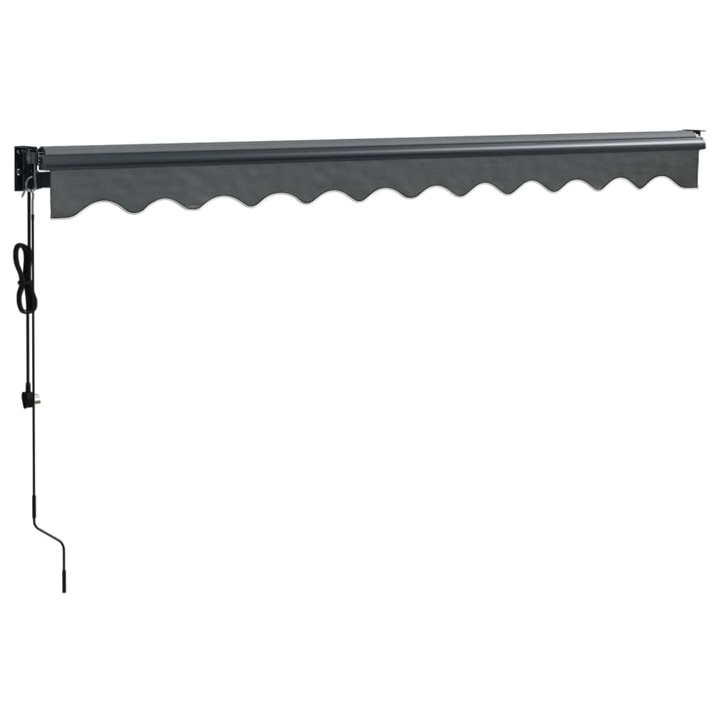 IKAYAA Tenda Retrattile elettrica Tenda da Sole 300x250 Tenda Retrattile Automatica Resistente ai Raggi UV con elecomando manovella-Antracite (Telaio Grigio)-300 x 250 cm