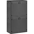YITAHOME 60 cuft Vertical Outdoor Storage Shed w/o Shelf, Large Waterproof Storage Cabinet for Garden Shed, Tall Outdoor Storage Shed for Garage, Pool Storage, Resin, Lockable, Dark Gray