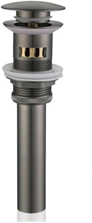 Gun Grey Waterfall Basin Faucet - Single-Handle Hot/Cold Bathroom Sink Tap, Deck-Mounted Brass Mixer(F)