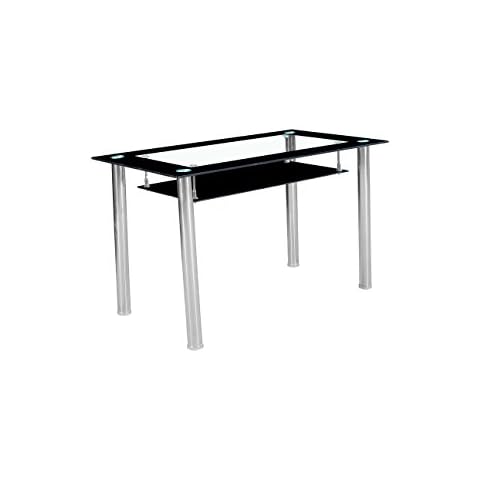 Modernique Glass Dining Table with Chrome Frame Cover