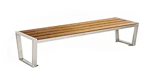 S. K. MODERN ART 3 Seater Bench for Office Garden Outdoor Indoor Chair Stainless Steel (with Fiber Strips, 15 x 63 x 18 Inch)