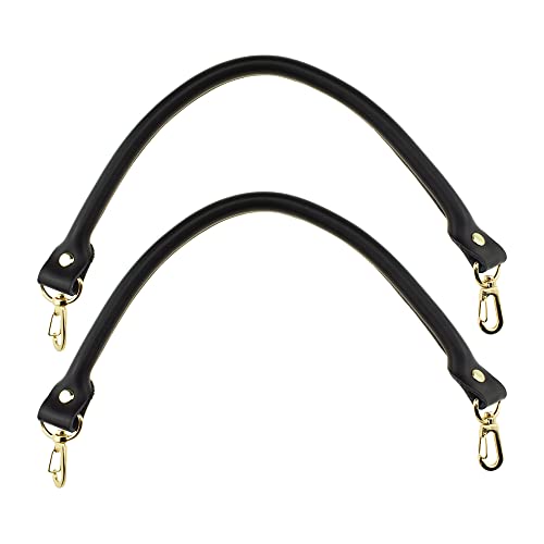 Image of Hahiyo Purse Handle Replacement Cowhide Leather Handle Strap Shoulder Handbag Tote Belt Lobster Swivel Clasp Buckle Sturdy Easy Clip on Attach Stay on Not Slip off Not Leave Mark on Body 15.7inch 2PCS