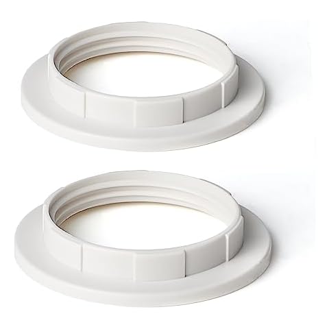 Unicozin Lamp Shade Rings, Socket Ring for Medium Base E26 Sockets, Lighting Accessories Lamp Holder for Glass Lamp Shades/Light Fixtures, White 2Pcs Cover