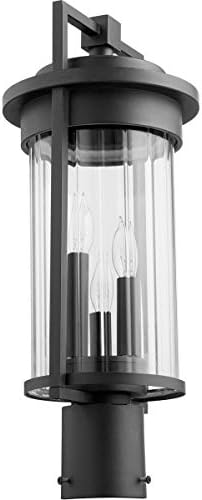 Miniatura 3 de Quorum 7217-3-69 Soporte de poste de transición de tres luces de la colección Dimas en acabado negro,