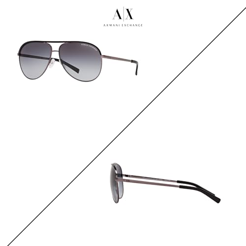 Armani Exchange AX2002 Aviator Sunglasses For Men For Women + BUNDLE with Designer iWear Eyewear Care Kit3