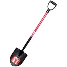 Bully Tools 14-Gauge Round Point Spade Shovel with D-Grip Heavy Duty Fiberglass Handle | Metal Body Digging Shovel for Garden Landscaping, Trenching and Planting, Garden Tools, 100% Made in USA