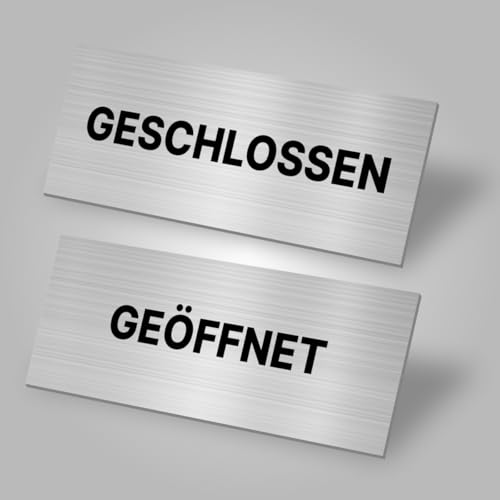 Geöffnet Geschlossen Hängeschild Schild 16cmx6cm mit Saugnapf Zweiseitig
