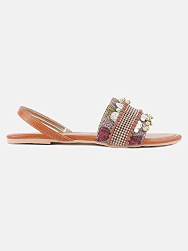 Image of Marc Loire Women's Embroidered and Embellished Flat Fashion Sandals