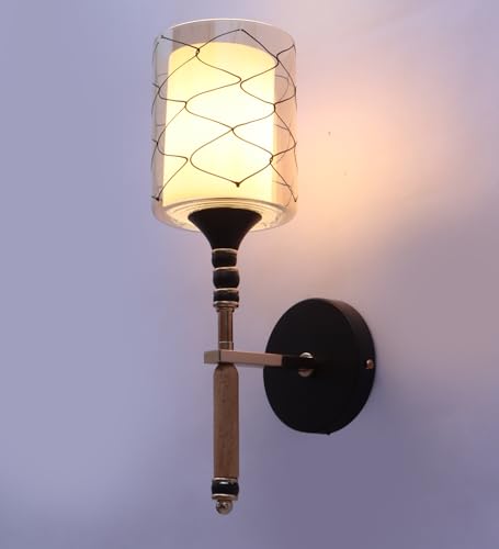 Image of ELAINTE Premium Wall Light | | Elegant Glass Wall Lamp for Living Room & Hallway | 3 Years Warranty | Free Bulb (Aurea-Single)