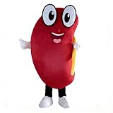 Kidney Shaped Cartoon Mascot Costume, Red Character Suit with Big Eyes, Full Body Adult Size for Events and Performances (S)