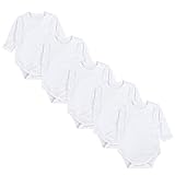 Bequemer, langärmeliger Wickelbody für Babys - mit Allover Prints und Uni-Farben im vorteilhaften 5er Pack