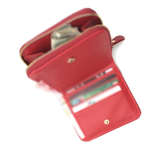 Womens wallet Mini PU Leather Plaid Purses Nubuck Card Holder Wallet Fashion Woman Small Zipper With Coin Purse (Beige)4