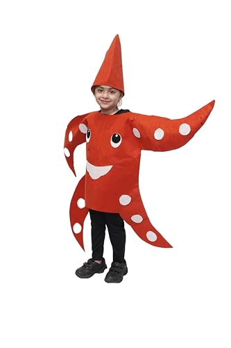 Image of Kaku Fancy Dresses Polyester Star Fish Cutout For Kids, Water Animal Costume For Boys & Girls (Freesize /Only Cutout With Cap), Multicolor
