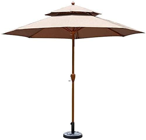 Housewares Sun Parasol Umbrella Garden Outdoor Patio Table Market Umbrella Weatherproof Cover, Portable Offset Patio Umbrella for Poolside, Deck, Garden, Backyard, Pool (Size : Dar(Khaki)