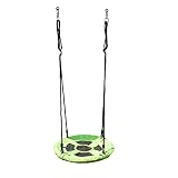 TOMYEUS Columpio de Hamaca Swing 23in, Equipo de Juegos for niños al Aire Libre, Swing de Nido de árbol de Hilado, 900d 600lb de Cuerda Volando oscilante...