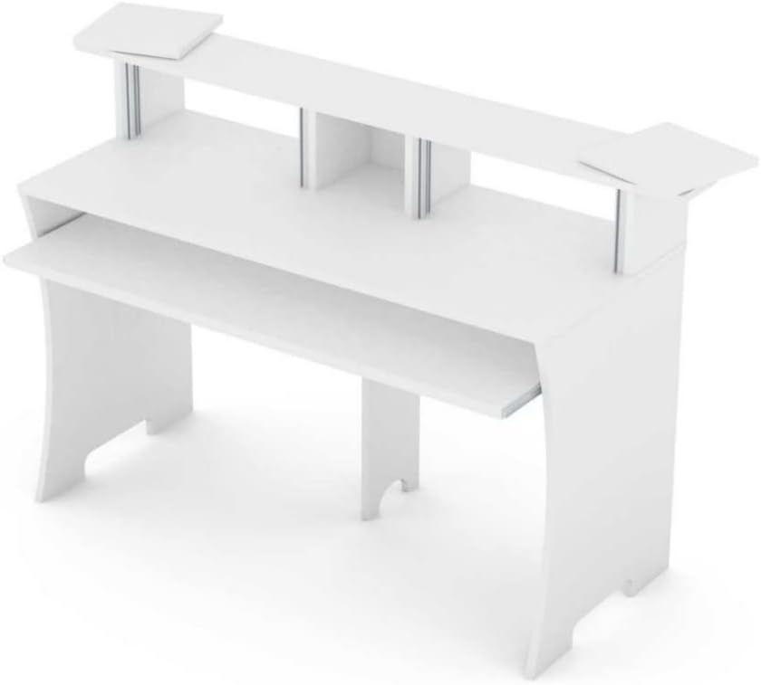 Glorious Workbench Working Console with Pull-Out Drawer and Revolvable Trays (White)