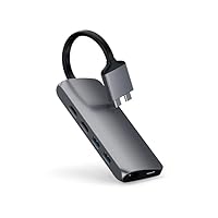 SATECHI Dual Multimediale USB C Hub Alluminio con Dual 4K HDMI, Ricarica 60W PD, Gigabit Ethernet...