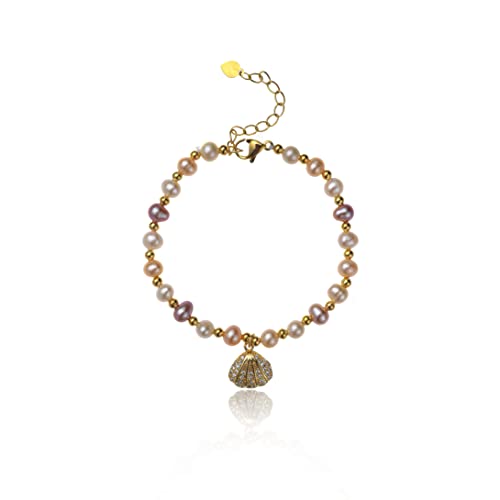 Lreson Real Pearl Strand Bracelet, From Classic Freshwater Pearl Bracelets To Modern And Colorful Baroque Pearl Bracelets With Alternating Gold Plated Designer Beads & Outstanding Artistic Pendant｜Suitable For Christmas, Birthday And Holiday Gifts #TOP28