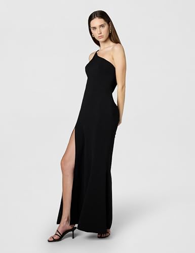 Image of Dress the Population Womens Amy Asymmetrical Neckline Sleeveless High Slit Maxi Dress