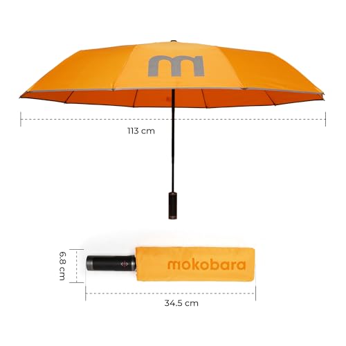 Image of MOKOBARA The Em City Umbrella UV Protection Unisex Auto Open and Close Umbrella Use for Rain, Monsoon, Sunlight, Windproof Automatic Umbrella for Men and Women | Travel Sleeve, Cover (Crypto, Regular)