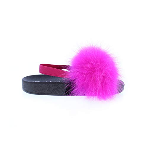 Liliana Footwear Women's Kids Real Fur Sandal, K-Fanzzy-12