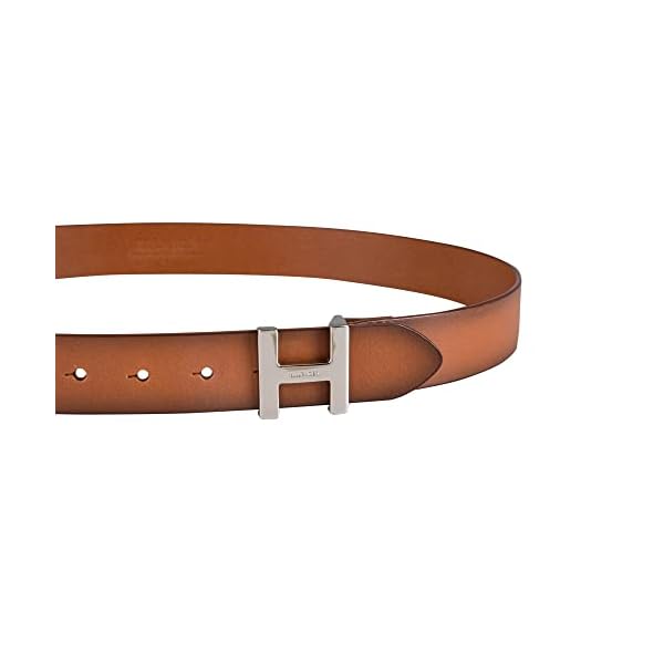 Tommy Hilfiger Women's H Plaque Buckle Leather Casual Belt, Tan, Medium, Tan, Medium - Image 4
