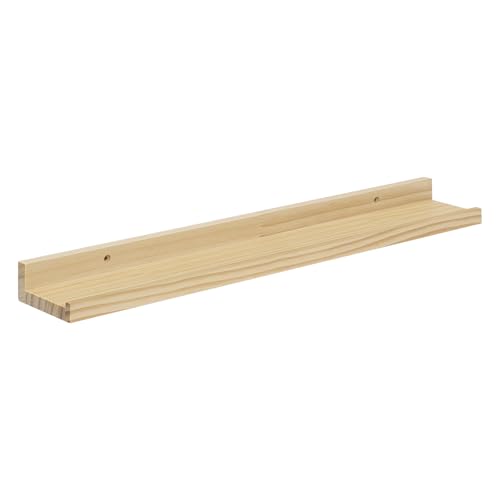 eSituro Étagère Murale en Bois Chêne, 60cm pour Cuisine, Salle De Bain, Salon, Chambre, Rangement pour Épices, Produits De Soin, Photos, Bougies...
