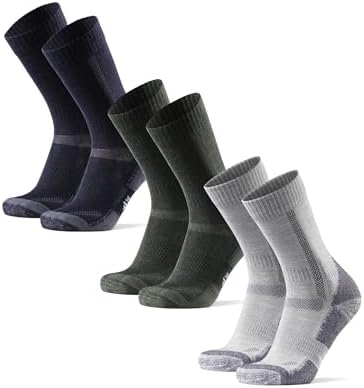 DANISH ENDURANCE Hiking Socks, Breathable Merino Wool Walking Socks with Anti Blister Cushioning, for Men & Women, Unisex, 3 Pack