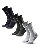 DANISH ENDURANCE Calcetines de Senderismo Unisex, 3 Pack, MC (1xVerde, 1xGris Claro, 1xAzul Marino), 39-42