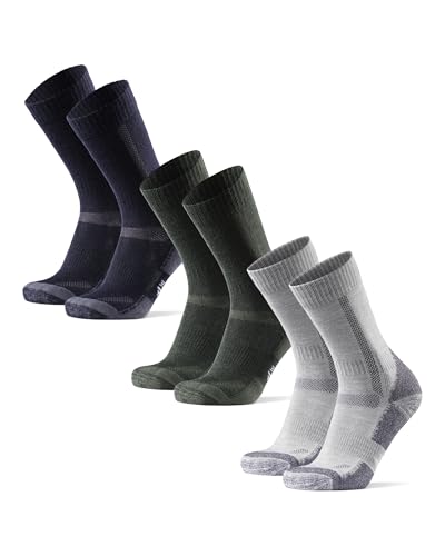 DANISH ENDURANCE Merino Wool Hiking Socks for Men & Women - Moisture Wicking Hiking Socks Cushioned to Prevent Blisters and Sore Feet - Small, Medium, Large sizes - 3 Pair Pack for Men and Women