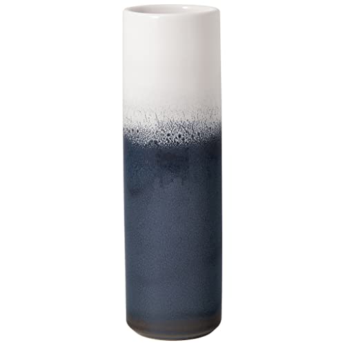 Like.By Villeroy & Boch - Lave Home, Vaso Cylinder Grande, 790 Ml, Porcellana Premium, Bianco/Blu