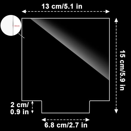 Image of (Pack of 12) Acrylic Sheet Clear Cast for LED Light Base | Square Blanks DIY Laser Cutting Engraving Painting Drawing Protective Film 5.9 inch x 5.1 inch x4 mm