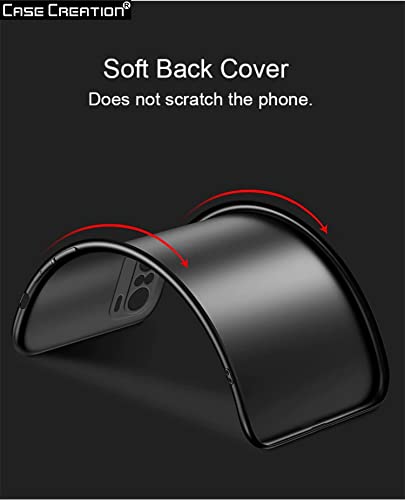 Image of Case Creation Compatible with Oneplus 9 Pro 2021 Back case, Oneplus 9 Pro Slim Flexible Smart Look case with 360 Camera All Angle Protection (Pure Black)