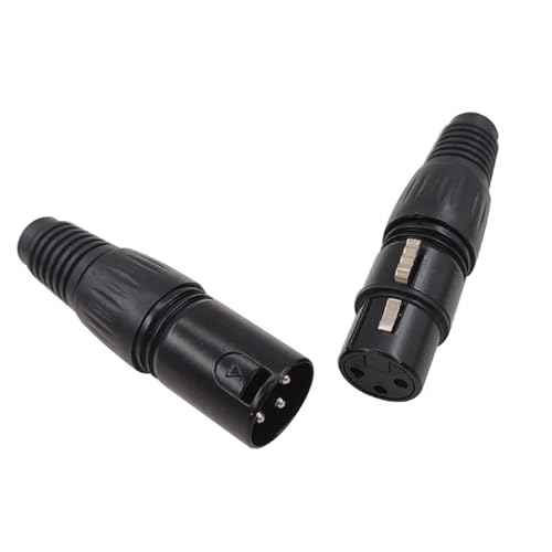 Conector de micrófono de alta resistencia YS145 metálico de 3 pines macho para estudio 4