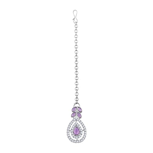 Image of Atasi International AD Diamond Kundan Style Silver Plated Crystals Necklace