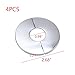 Risbay 4PCS Silver Stainless Steel Wall Split Flange Round Pipe Cover for 0.87