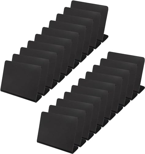 20PCS Mini Chalkboard Signs, Small Black Chalk Board Sign, Food Price Tag Display Labels Sign for Buffet Bakery Menu Message Board Signs for Christmas Party Weddings - 10 x 7.5cm
