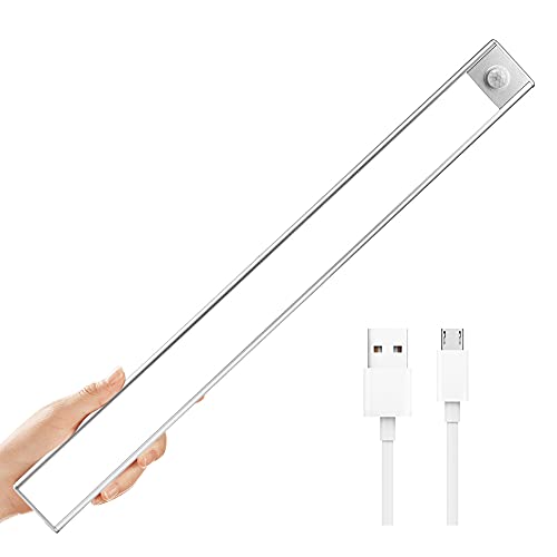 Closet Lights Battery Operated Motion Sensor,Homelife 78 Led Bars Under Cabinet Lighting,Rechargeable Wireless Bright Magnetic Under-Counter Light Fixtures Stick on Garage Kitchen Stair Sink Room