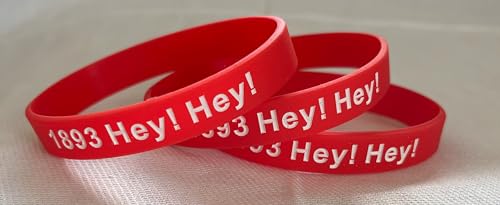 Doppelpack - 2 Stück 1893 Hey Hey Silikon-Armband Rot Weiß – Unisex – Neu